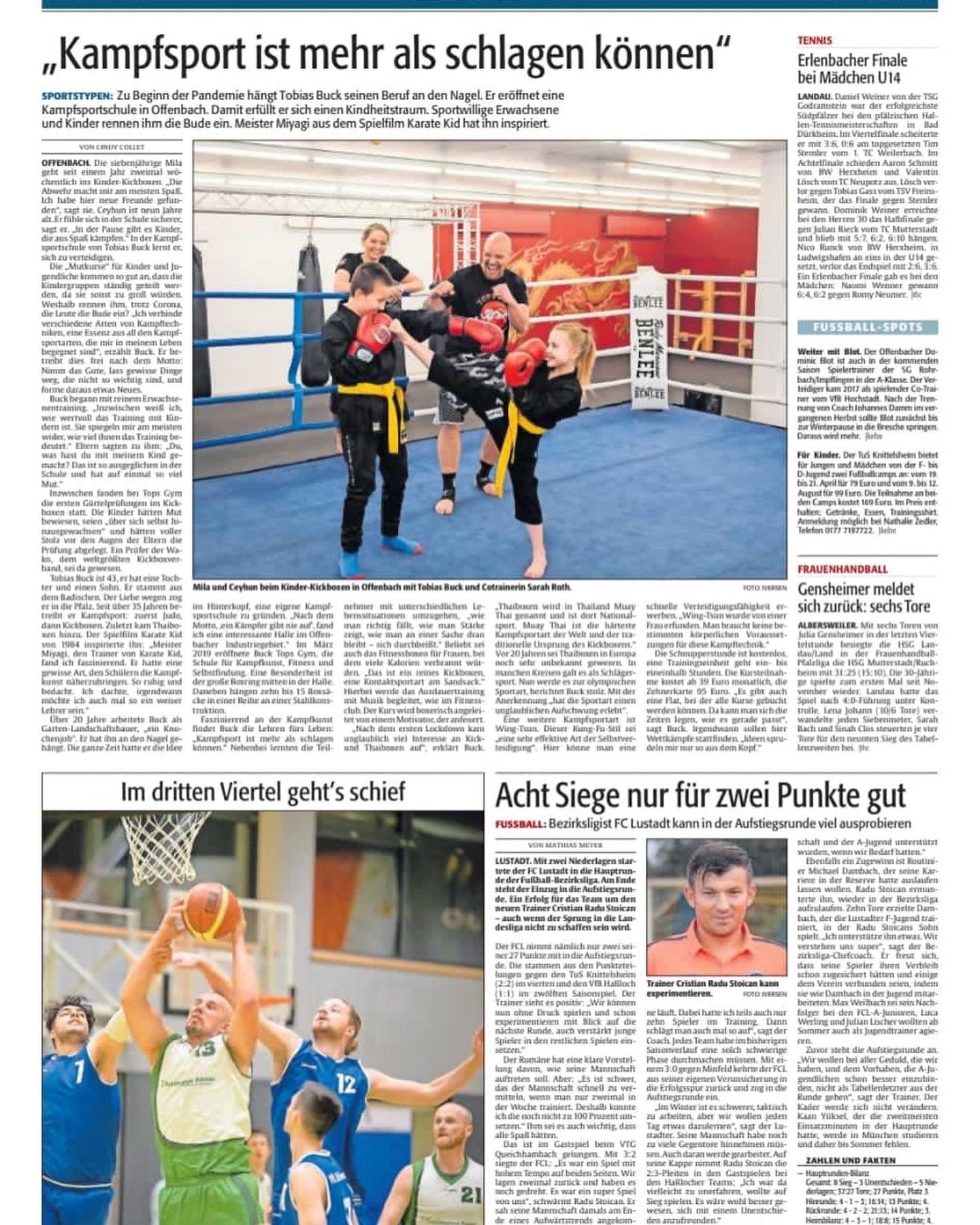 Presseartikel über das Tops Gym im Tops Gym bei Landau